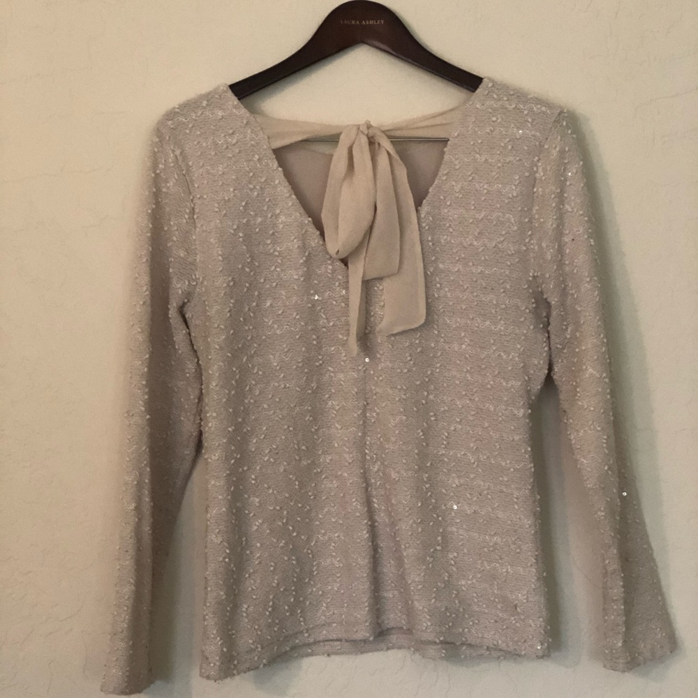 Sparkle Textured Top with Tie Back